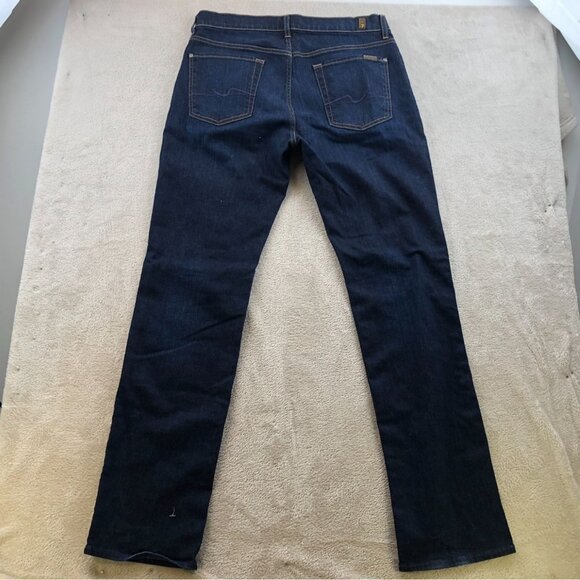 7 For All Mankind Men's Jeans Size 33x33 Slim Straight Classic Casual Blue Denim - Picture 16 of 16